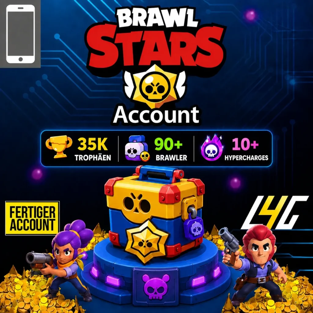 Brawl Stars Konto mit 35.000 Trophäen und großem Roster